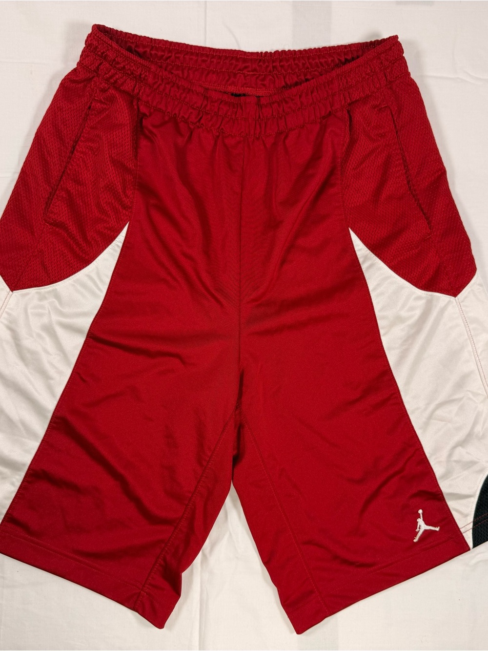 Jordan Red and White Men's Athletic Basketball Shorts